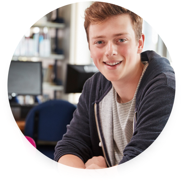 young man looking at camera