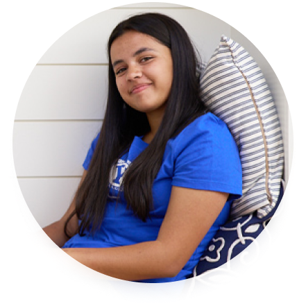 young girl looking at camera